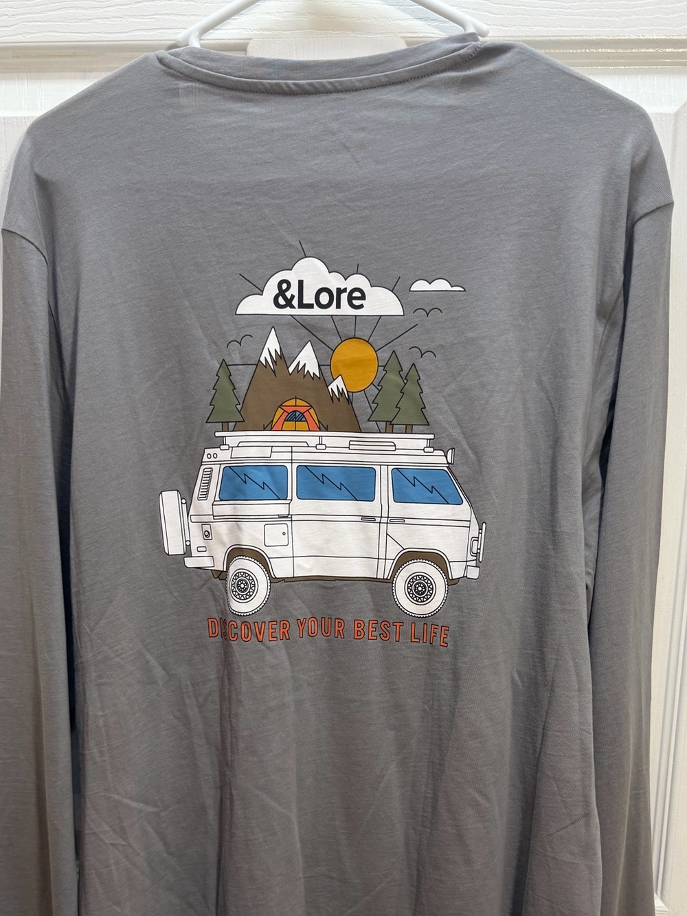 Men’s Long Sleeve Graphic Tee - Gray